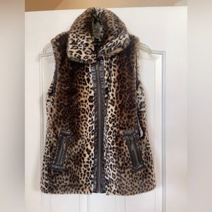 Style & Co Leopard Fake Fur Vest - Petite
